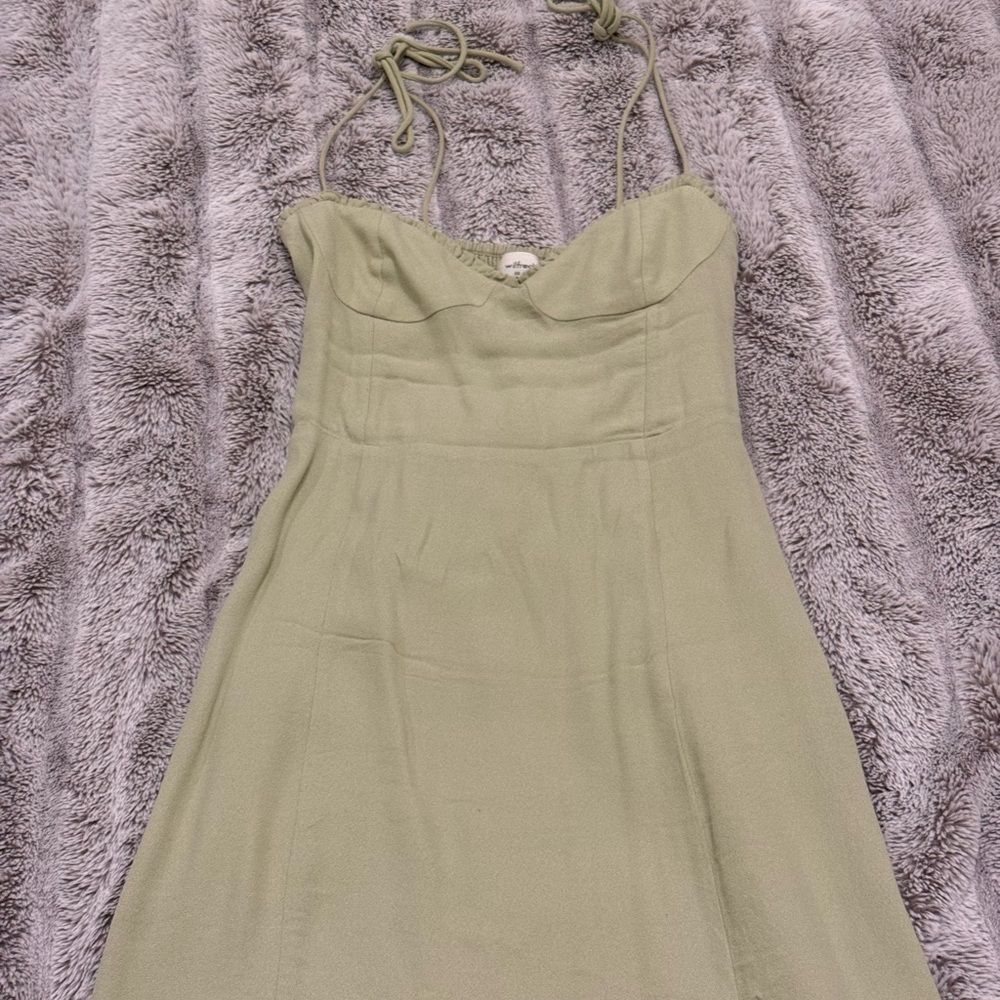 Elegant Green Halter Dress